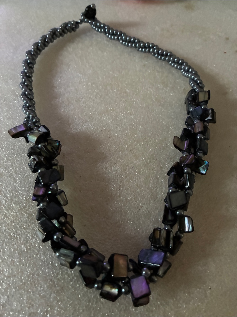 Iridescent Black Pearl Chip Necklace - Women Jewelry